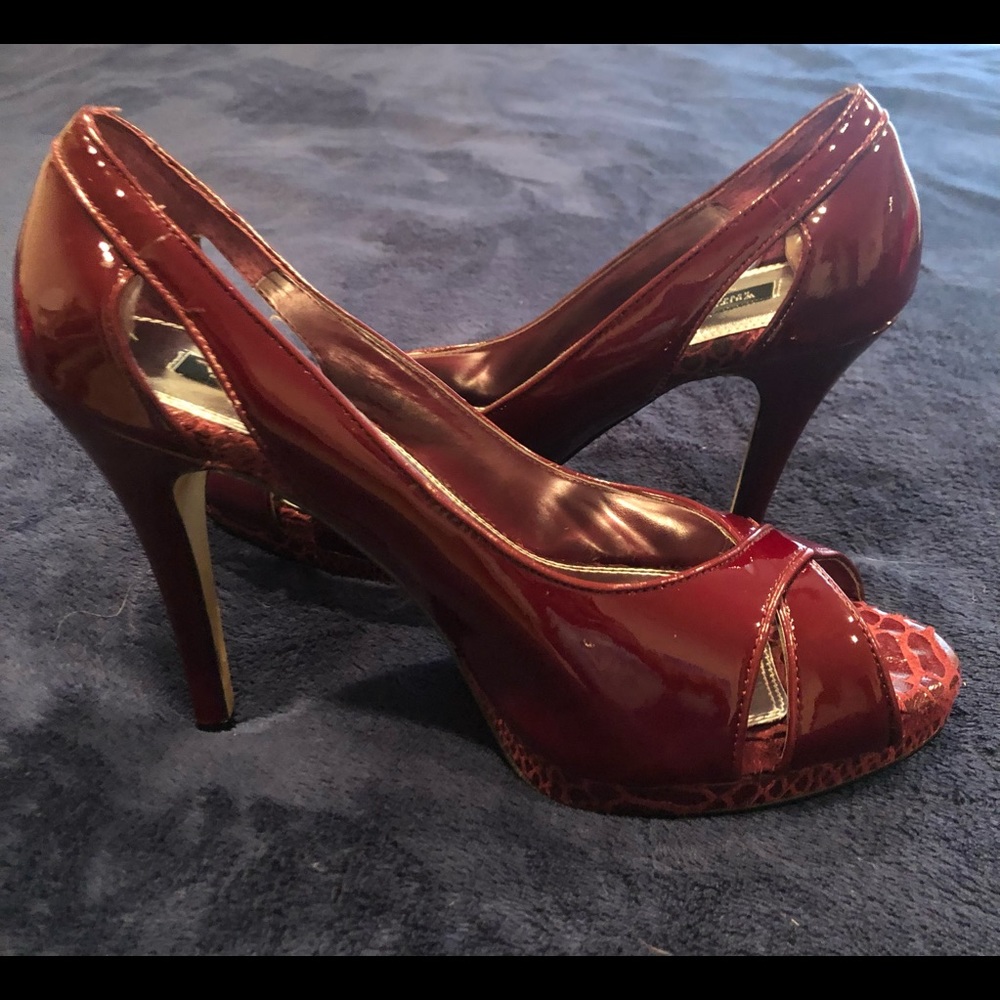 WHBM Leather Upper platform heels